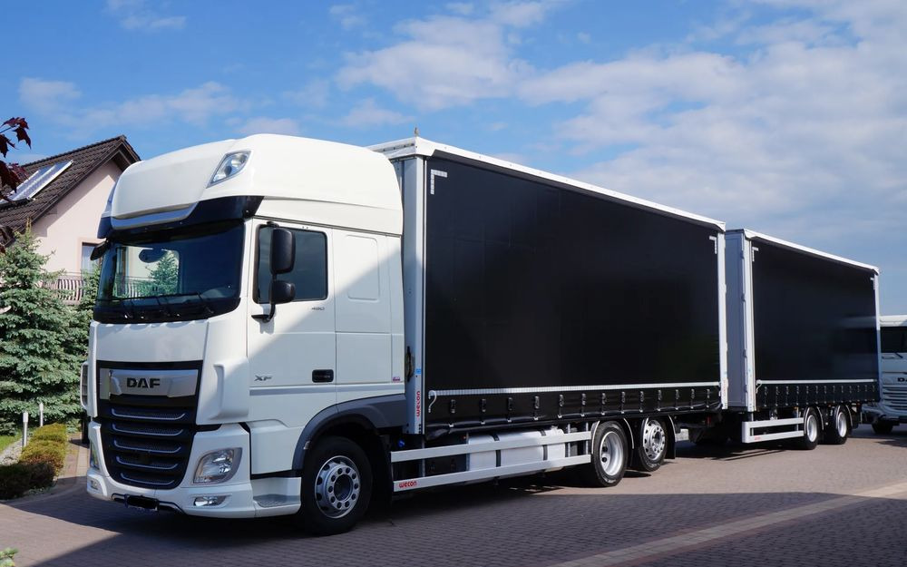 DAF XF 480 EURO 6 ZESTAW TANDEM PRZEJAZDOWY 120 M3 7,7 M + 7,7 M WECON - شاحنة ذات ستائر جانبية: صورة 2 DAF XF 480 EURO 6 ZESTAW TANDEM PRZEJAZDOWY 120 M3 7,7 M + 7,7 M WECON - شاحنة ذات ستائر جانبية: صورة 2