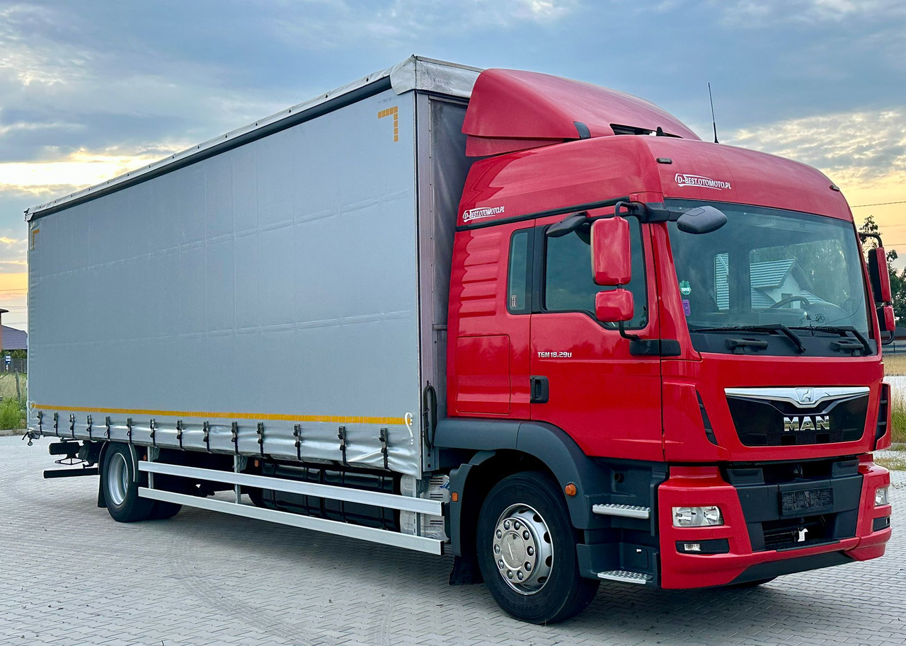 MAN TGM 18.290 / FIRANKA / 22 PALETY / AUTOMAT / EURO 6 / SYPIALKA / ŁADOWNOŚĆ 9 700 - شاحنة ذات ستائر جانبية: صورة 1 MAN TGM 18.290 / FIRANKA / 22 PALETY / AUTOMAT / EURO 6 / SYPIALKA / ŁADOWNOŚĆ 9 700 - شاحنة ذات ستائر جانبية: صورة 1