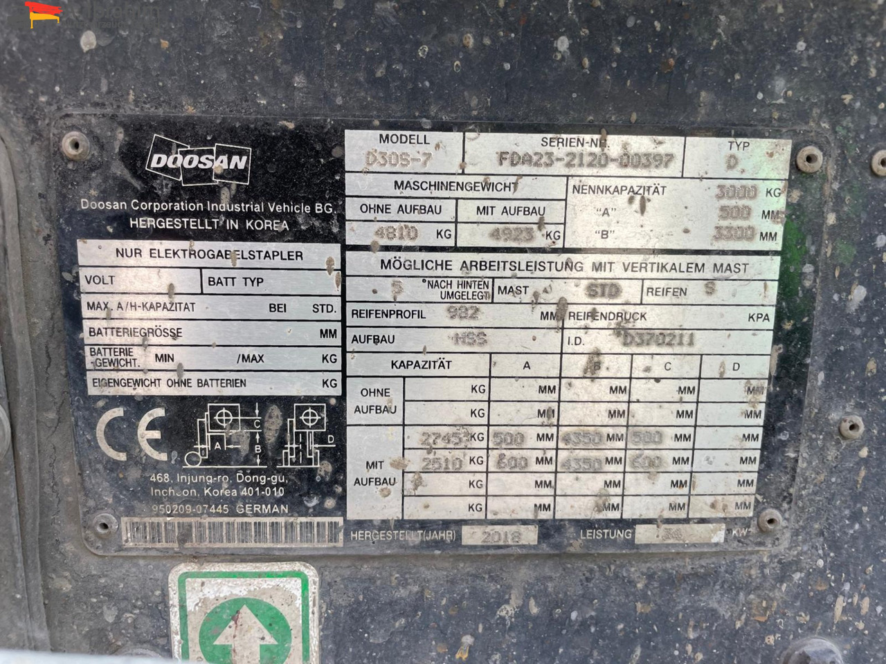 Doosan D30S-7 3000 Kg Tragkraft | 4350 mm Hubhöhe - رافعة شوكية ديزل: صورة 2 Doosan D30S-7 3000 Kg Tragkraft | 4350 mm Hubhöhe - رافعة شوكية ديزل: صورة 2