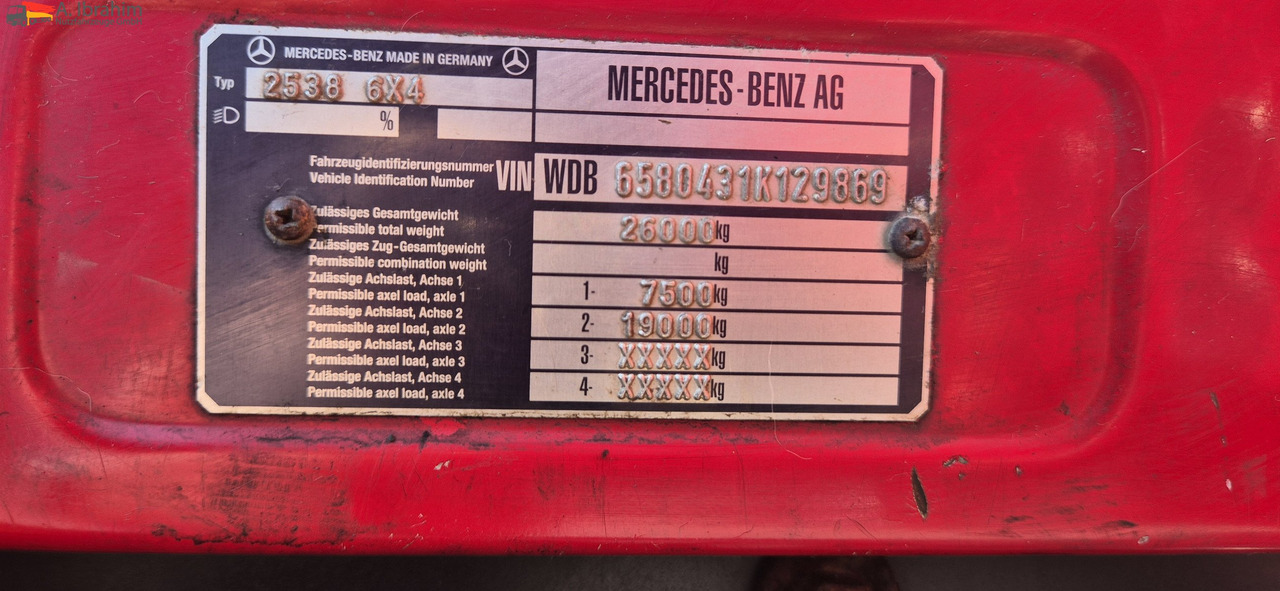 Mercedes-Benz DB 2538 AK 6x4 Meiller Getriebe überholt - شاحنة برافعة خطافية: صورة 4 Mercedes-Benz DB 2538 AK 6x4 Meiller Getriebe überholt - شاحنة برافعة خطافية: صورة 4