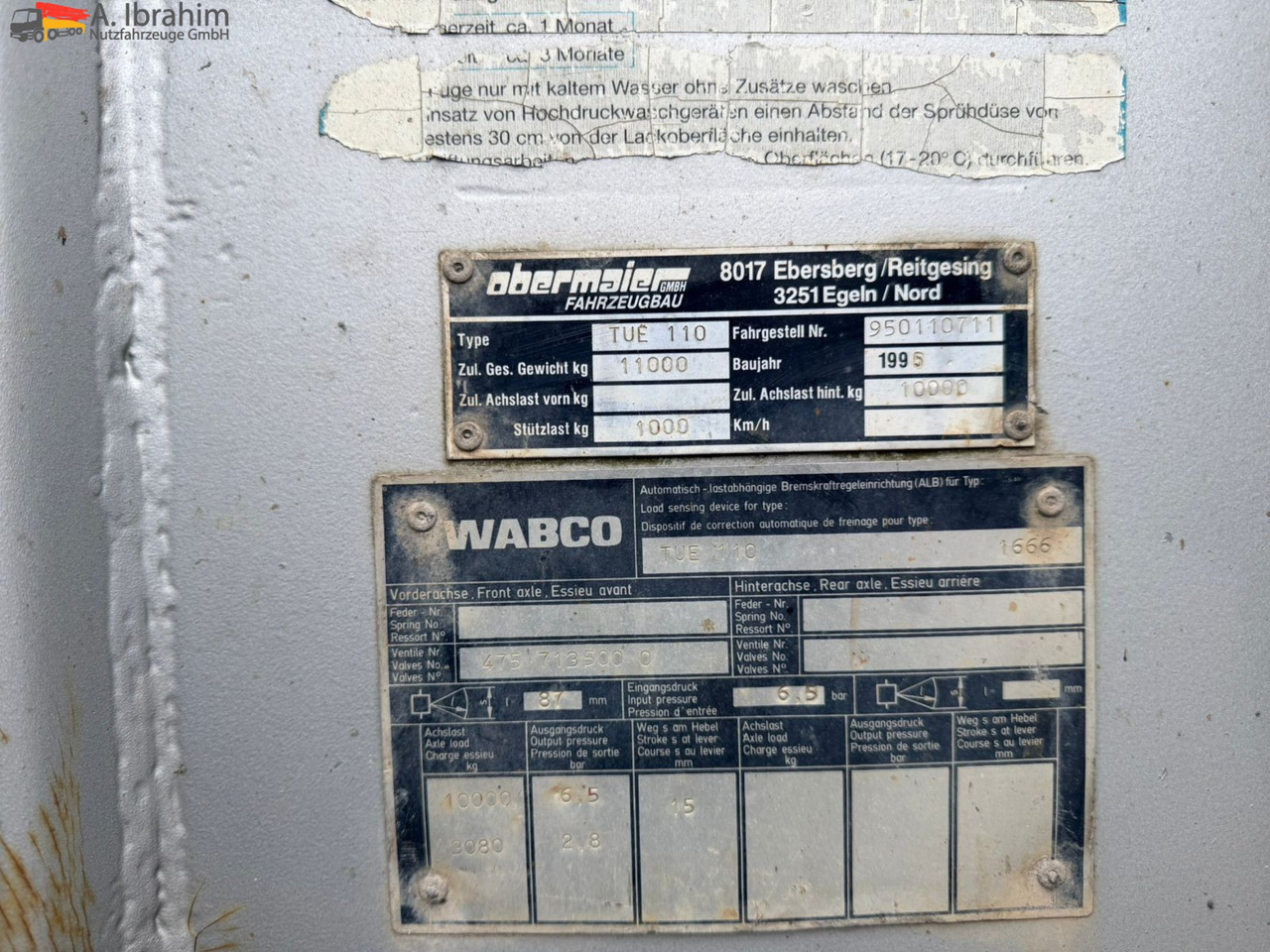 Obermaier TUE110 SDAH Tieflader | | Trommelbremse | Rampen | 7.2 Plattform | Stützfuß vorne - مقطورة بلودر منخفض: صورة 5 Obermaier TUE110 SDAH Tieflader | | Trommelbremse | Rampen | 7.2 Plattform | Stützfuß vorne - مقطورة بلودر منخفض: صورة 5