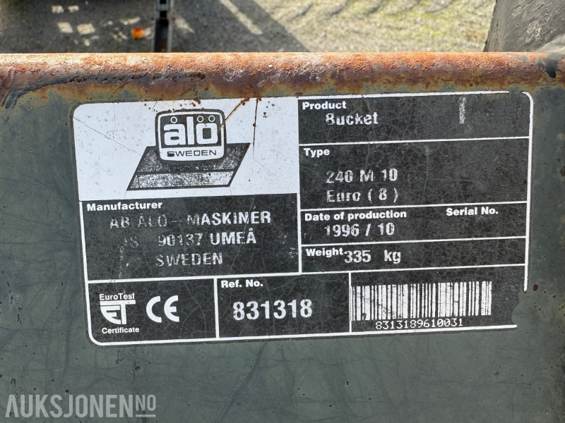 1996 Ålø 240 M 10 Skuffe for traktor - آلات زراعية: صورة 5 1996 Ålø 240 M 10 Skuffe for traktor - آلات زراعية: صورة 5