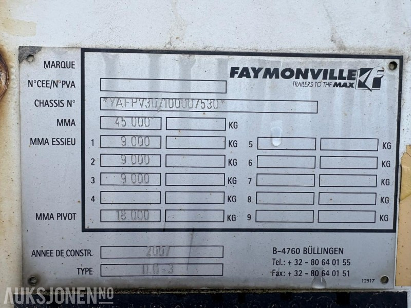 2007 Faymonville element tralle - مقطورة: صورة 3 2007 Faymonville element tralle - مقطورة: صورة 3