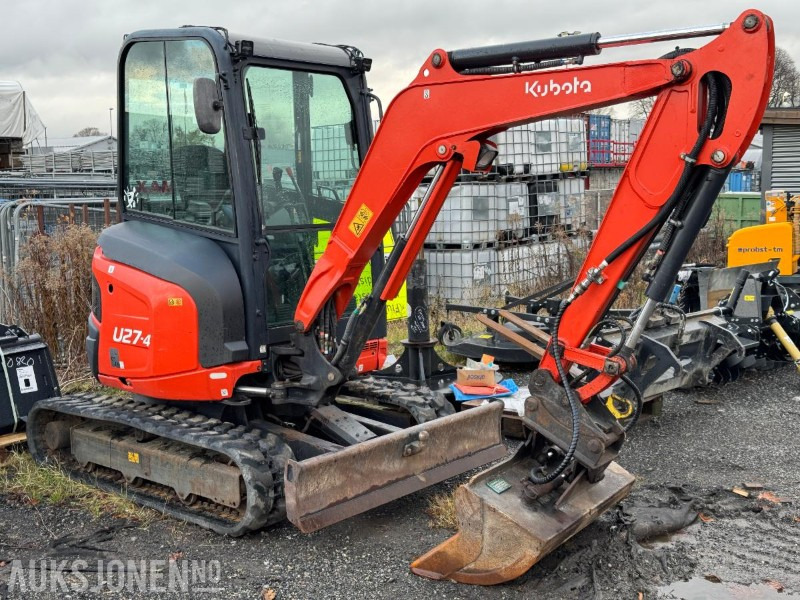 2015 Kubota U27-4 minigraver med skuffe / 1611 timer - حفار صغير: صورة 3 2015 Kubota U27-4 minigraver med skuffe / 1611 timer - حفار صغير: صورة 3