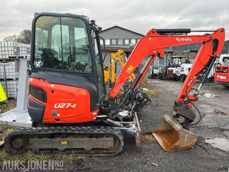 2015 Kubota U27-4 minigraver med skuffe / 1611 timer - حفار صغير: صورة 4 2015 Kubota U27-4 minigraver med skuffe / 1611 timer - حفار صغير: صورة 4