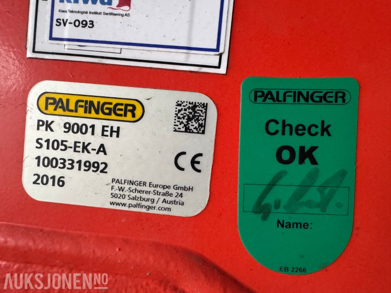 2016 Palfinger PK9001 EH kollikran med 10-70 konsoll. 4 hydrauliske utskyt. - شاحنة كرين: صورة 5 2016 Palfinger PK9001 EH kollikran med 10-70 konsoll. 4 hydrauliske utskyt. - شاحنة كرين: صورة 5