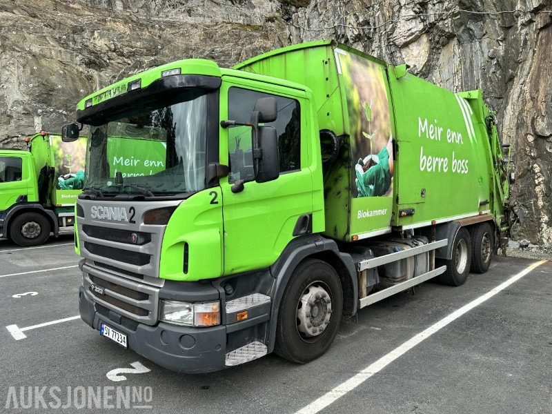 2016 Scania P320 Komprimatorbil - 2 kammer Inkl. biokammer/MTM påbygg/EU ok, 288978km - شاحنة قمامة: صورة 1 2016 Scania P320 Komprimatorbil - 2 kammer Inkl. biokammer/MTM påbygg/EU ok, 288978km - شاحنة قمامة: صورة 1