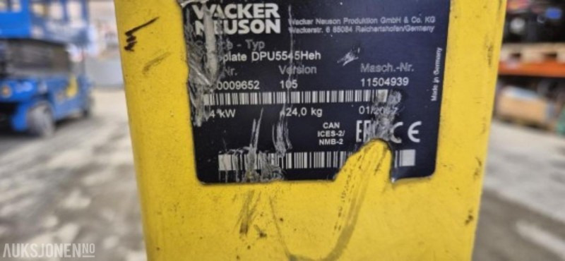 2017 Wacker Neuson DPU5545Heh Vibroplate - مدحلة: صورة 4 2017 Wacker Neuson DPU5545Heh Vibroplate - مدحلة: صورة 4