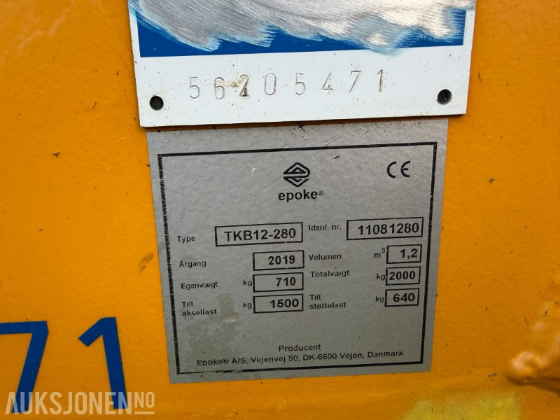 2019 Epoke TKB 12-280 Etterhengde strøer - معدات الانشاءات: صورة 4 2019 Epoke TKB 12-280 Etterhengde strøer - معدات الانشاءات: صورة 4