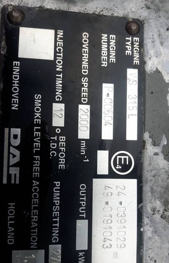DAF WS315L   truck - محرك - شاحنة: صورة 5 DAF WS315L   truck - محرك - شاحنة: صورة 5