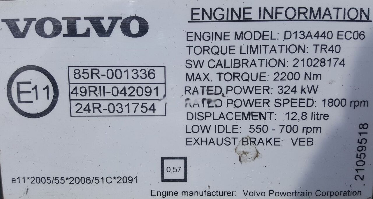 Volvo D13A440 EC06 Volvo FM, FMX - محرك - شاحنة: صورة 2 Volvo D13A440 EC06 Volvo FM, FMX - محرك - شاحنة: صورة 2