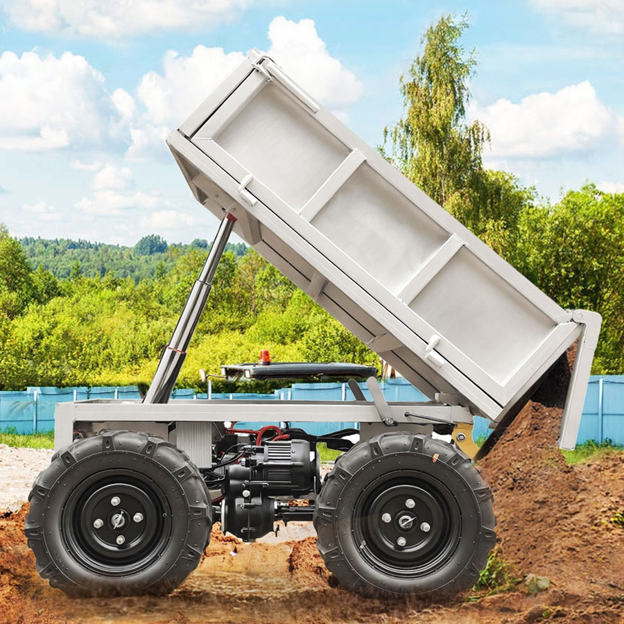 عربة جميع التضاريس/ رباعية العجلات للبيع  LEZUM D-600 All-Terrain Four-Wheel Drive And Eight-Wheel Drive Transport Truck, Mountain Area Farm Orchard Greenhouse Construction Site Creeper Remote Control Electric Agricultural Transport Vehicle: صورة 7