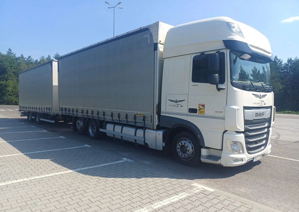 DAF XF 480 SUPER SPACE CAB / ZESTAW TANDEM PRZEJAZDOWY 120 M3 / SSC / ACC /EURO 6 - شاحنة ذات ستائر جانبية: صورة 1 DAF XF 480 SUPER SPACE CAB / ZESTAW TANDEM PRZEJAZDOWY 120 M3 / SSC / ACC /EURO 6 - شاحنة ذات ستائر جانبية: صورة 1