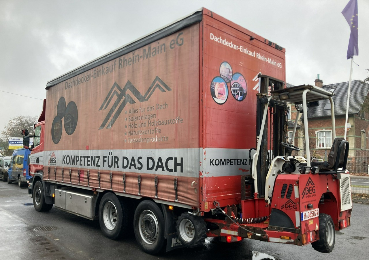 Inna Inny Scania G320 Wózek PALFINGER Firanka Plandeka plandeka Moffett - شاحنة ذات ستائر جانبية: صورة 5 Inna Inny Scania G320 Wózek PALFINGER Firanka Plandeka plandeka Moffett - شاحنة ذات ستائر جانبية: صورة 5