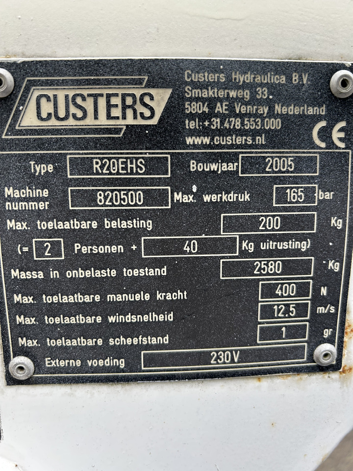 Custers R20EHS R20 2005 trailer mounted platform R20 - منصة العمل الجوية مقطورة: صورة 5 Custers R20EHS R20 2005 trailer mounted platform R20 - منصة العمل الجوية مقطورة: صورة 5