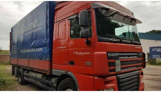 DAF 105-410 XF Plane Spriegel German Truck - شاحنة ذات ستائر جانبية: صورة 1 DAF 105-410 XF Plane Spriegel German Truck - شاحنة ذات ستائر جانبية: صورة 1