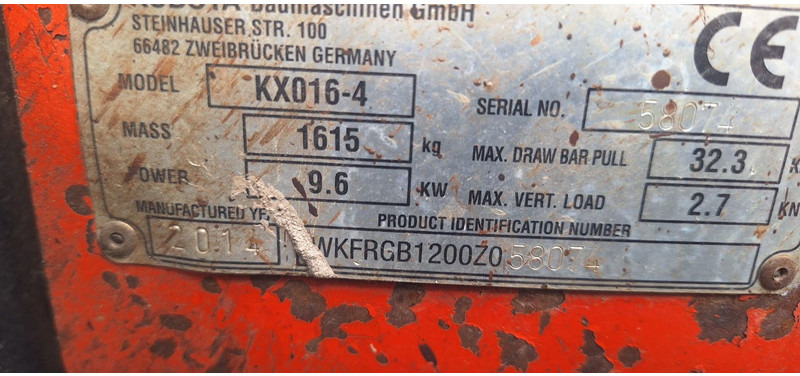 Kubota KXo 16-4 Minibagger - حفار صغير: صورة 5 Kubota KXo 16-4 Minibagger - حفار صغير: صورة 5