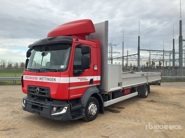 Renault Midlum 240 D12 Flatbed Truck with Crane - شاحنات مسطحة, شاحنة كرين: صورة 1 Renault Midlum 240 D12 Flatbed Truck with Crane - شاحنات مسطحة, شاحنة كرين: صورة 1