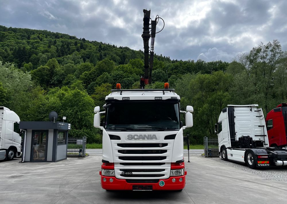 Scania G450 // 6x2// Skrzynia 6.40x2.49 // HDS Palfinger // Oś skrętna podnoszona // - شاحنات مسطحة, شاحنة كرين: صورة 3 Scania G450 // 6x2// Skrzynia 6.40x2.49 // HDS Palfinger // Oś skrętna podnoszona // - شاحنات مسطحة, شاحنة كرين: صورة 3