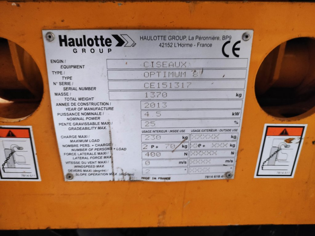 Haulotte OPTIMUM8 - مرفاع مقصي: صورة 5 Haulotte OPTIMUM8 - مرفاع مقصي: صورة 5
