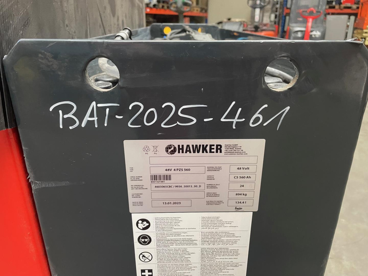 Hawker 48V 4 PZS 560 - بطارية - معدات المناولة: صورة 4 Hawker 48V 4 PZS 560 - بطارية - معدات المناولة: صورة 4