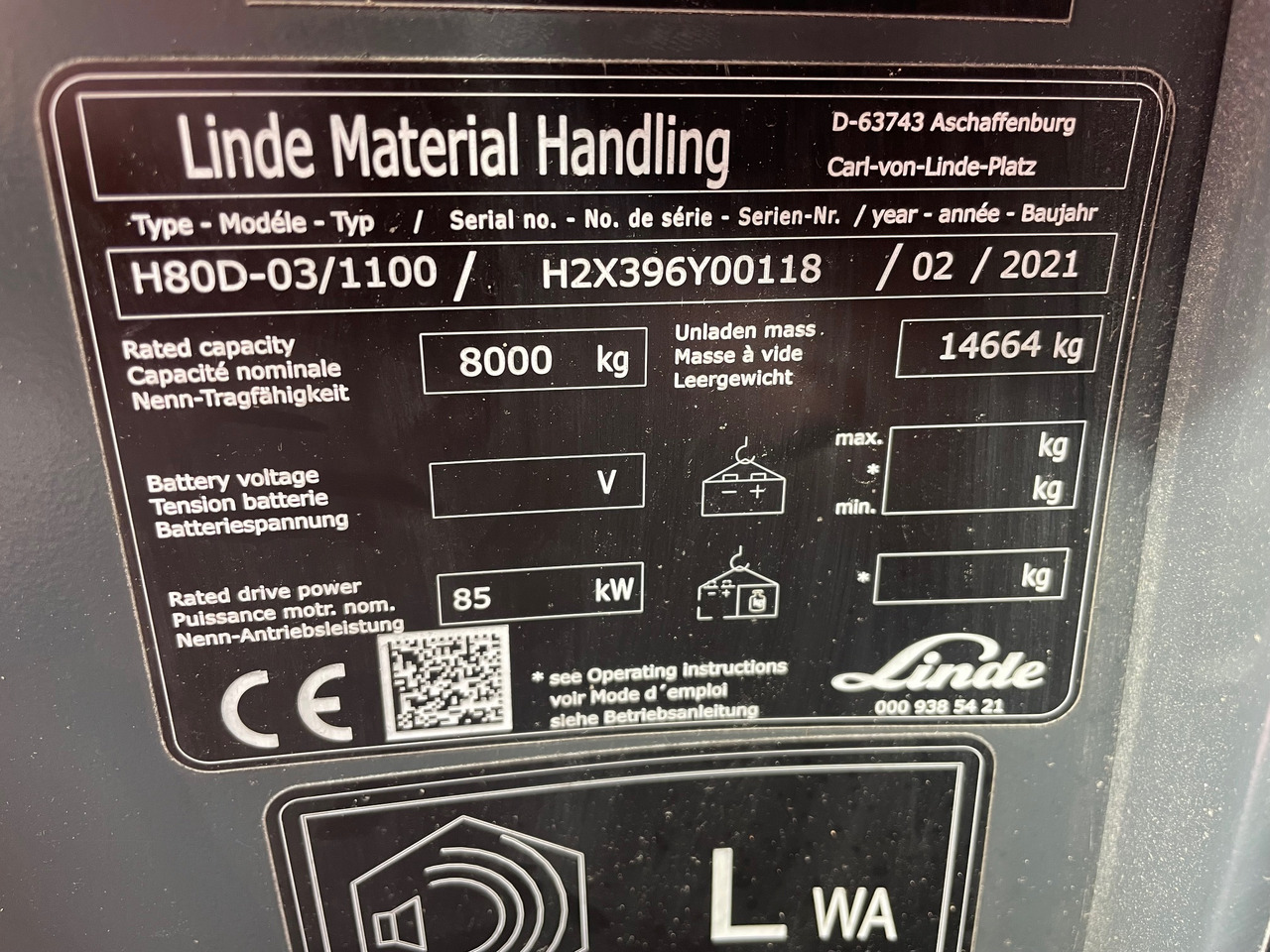 رافعة شوكية ديزل Linde H80D-03/1100-396 EVO: صورة 6