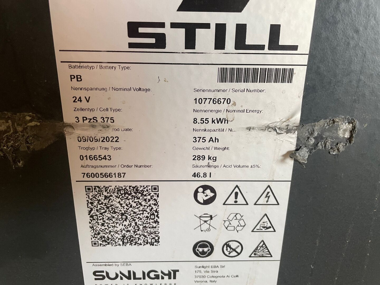 Sunlight I 24 Volt I 3 PzS 375 - بطارية - معدات المناولة: صورة 2 Sunlight I 24 Volt I 3 PzS 375 - بطارية - معدات المناولة: صورة 2