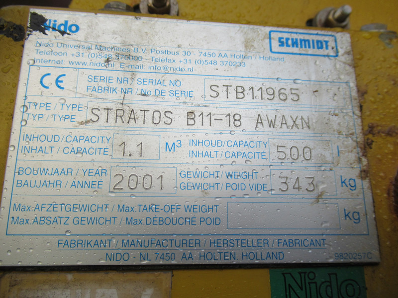 NIDO Stratos B11-18 AWAXN 1,1M3 + 500 L Zoutstrooier Saltzstreuer - ناثر غبار/ ملح: صورة 4 NIDO Stratos B11-18 AWAXN 1,1M3 + 500 L Zoutstrooier Saltzstreuer - ناثر غبار/ ملح: صورة 4