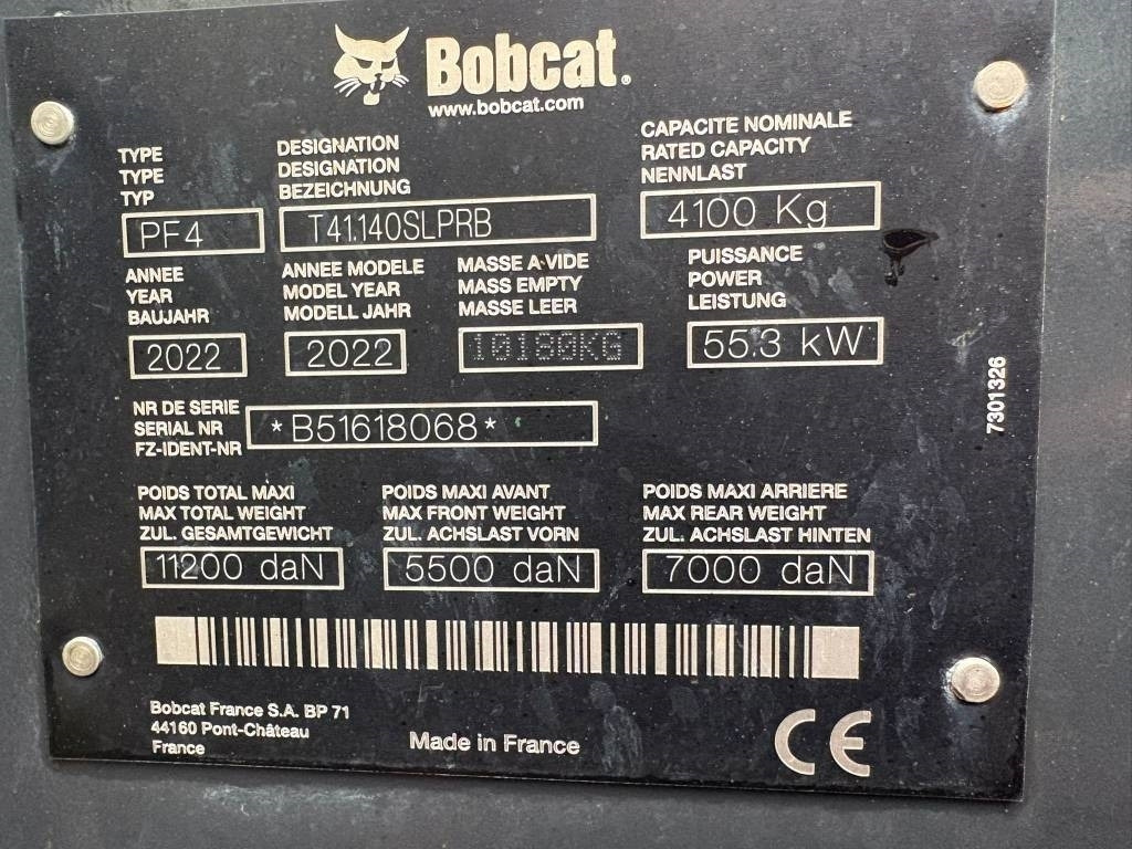 آلة رفع ونقل تلسكوبية Bobcat T 41.140 SLP (not JCB 540-140): صورة 7