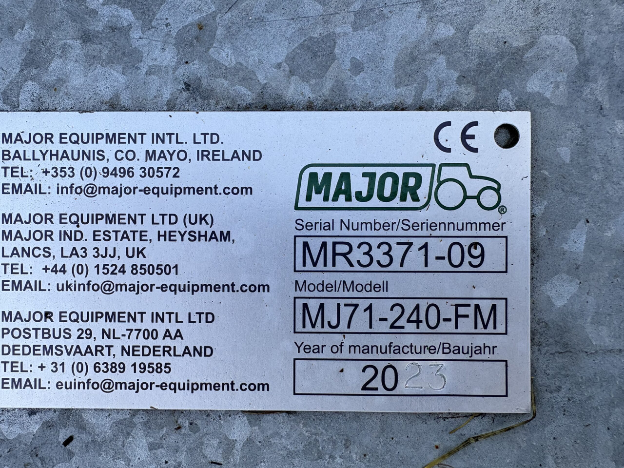 Major front Mounted Roller Mower MJ71-240F - التقطيع جزازة: صورة 4 Major front Mounted Roller Mower MJ71-240F - التقطيع جزازة: صورة 4