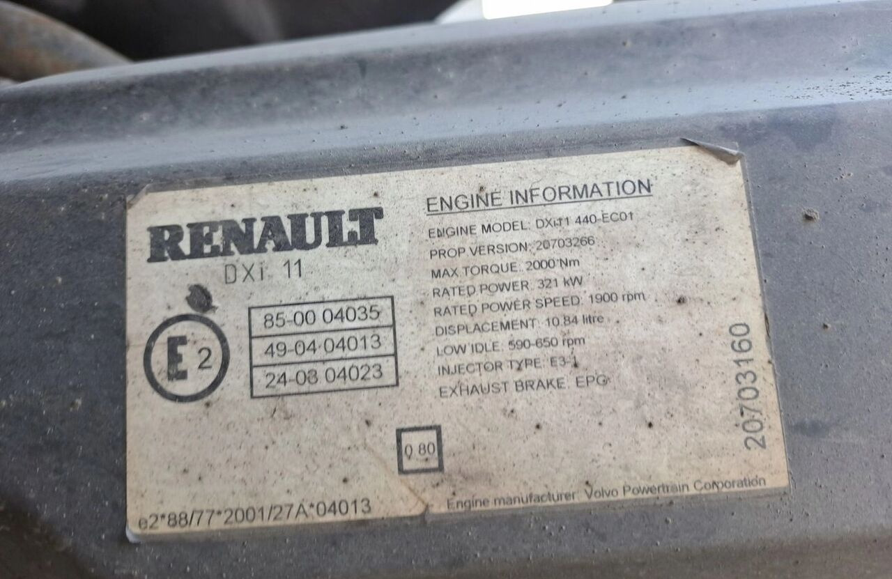 Renault SPRZEDAM KOMPLETNY PREMIUM DXI 11 440 EURO 3. Renault - محرك - شاحنة: صورة 3 Renault SPRZEDAM KOMPLETNY PREMIUM DXI 11 440 EURO 3. Renault - محرك - شاحنة: صورة 3