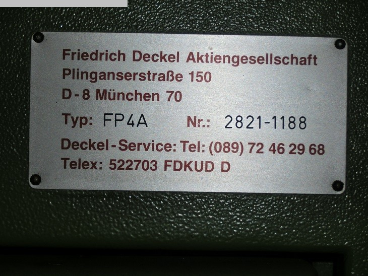 DECKEL FB4A - آلة طحن المعادن: صورة 4 DECKEL FB4A - آلة طحن المعادن: صورة 4