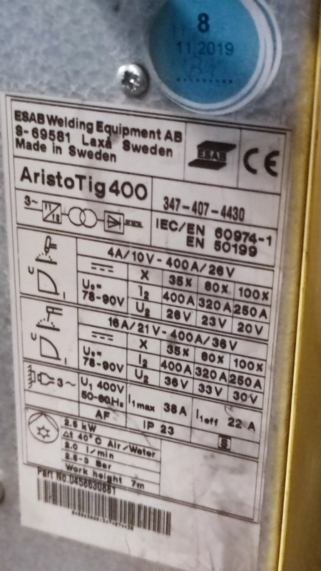 ESAB Aristo Tig 400 - معدات اللحام: صورة 3 ESAB Aristo Tig 400 - معدات اللحام: صورة 3