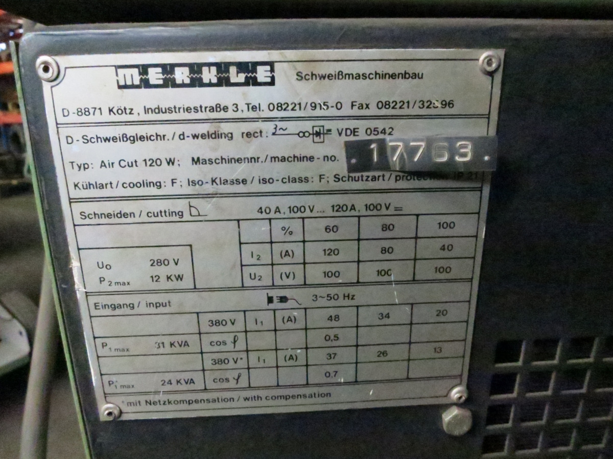 Merkle Air Cut 120W - معدات اللحام: صورة 3 Merkle Air Cut 120W - معدات اللحام: صورة 3