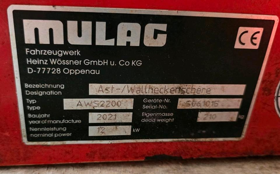Mulag Dücker AWS 2200 Wallheckenschere Astschere Astkutter Astcutter Lichtraumprofilsäge Lichtraumprofilschere für Mähausleger Böschungsmäher Böschungsmulcher Bagger DUA UNA MKM FMK 700 800 FME 600 50 - التقطيع جزازة/ ماكينات قطع الحشائش: صورة 5 Mulag Dücker AWS 2200 Wallheckenschere Astschere Astkutter Astcutter Lichtraumprofilsäge Lichtraumprofilschere für Mähausleger Böschungsmäher Böschungsmulcher Bagger DUA UNA MKM FMK 700 800 FME 600 50 - التقطيع جزازة/ ماكينات قطع الحشائش: صورة 5