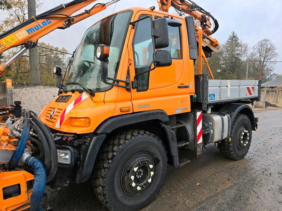 سيارة خدمات/ سيارة خاصة Unimog U400 2011 Bluetec 5 Mercedes-Benz 405 423 427 300 U 500 Mulag MKM Mähausleger Böschungsmäher Böschungsmulcher FME Dücker: صورة 7