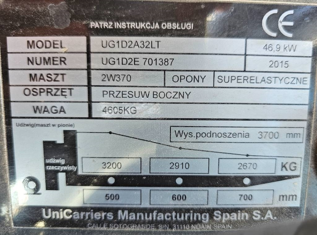 رافعة شوكية تعمل بالغاز UniCarriers UG1D2A32LT: صورة 11 رافعة شوكية تعمل بالغاز UniCarriers UG1D2A32LT: صورة 11