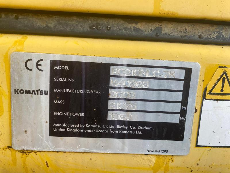 حفار زاحف Komatsu PC210NLC-7: صورة 12 حفار زاحف Komatsu PC210NLC-7: صورة 12