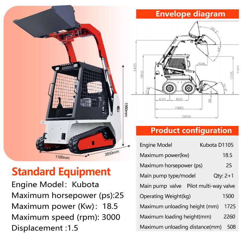 LADYS LA670 Mini Small Skid Steer Loader Compact Track Diesel Mini Skid Steer Loader For Sale With Small Mini Skid Steer Attachments 4 In 1 Bucket - شيول صغير: صورة 3 LADYS LA670 Mini Small Skid Steer Loader Compact Track Diesel Mini Skid Steer Loader For Sale With Small Mini Skid Steer Attachments 4 In 1 Bucket - شيول صغير: صورة 3