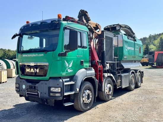 MAN TGS 35.540 8x4 mit Komptech-Zusatzeinheit - معدات الغابات, شاحنة: صورة 1 MAN TGS 35.540 8x4 mit Komptech-Zusatzeinheit - معدات الغابات, شاحنة: صورة 1