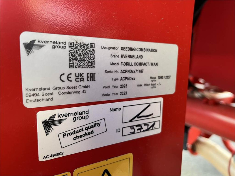 آلة بذر الحصاد Kverneland F Drill Maxi 2200 Liter: صورة 6