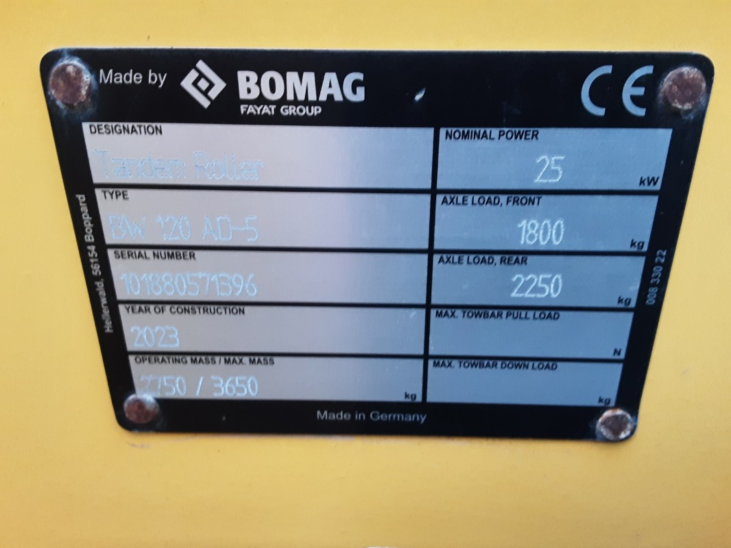 BOMAG DE BW 120 AD-5 Stage V/Tier 4f - مدحلة: صورة 3 BOMAG DE BW 120 AD-5 Stage V/Tier 4f - مدحلة: صورة 3