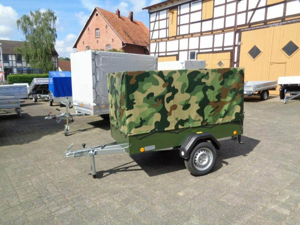 TPV PKW-Anhänger Plane und Spriegel 750 kg, Camouflage - مقطورة عربة: صورة 1 TPV PKW-Anhänger Plane und Spriegel 750 kg, Camouflage - مقطورة عربة: صورة 1