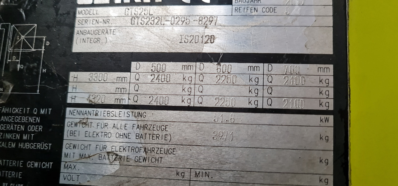 CLARK GTX 25L - رافعة شوكية تعمل بالغاز: صورة 4 CLARK GTX 25L - رافعة شوكية تعمل بالغاز: صورة 4