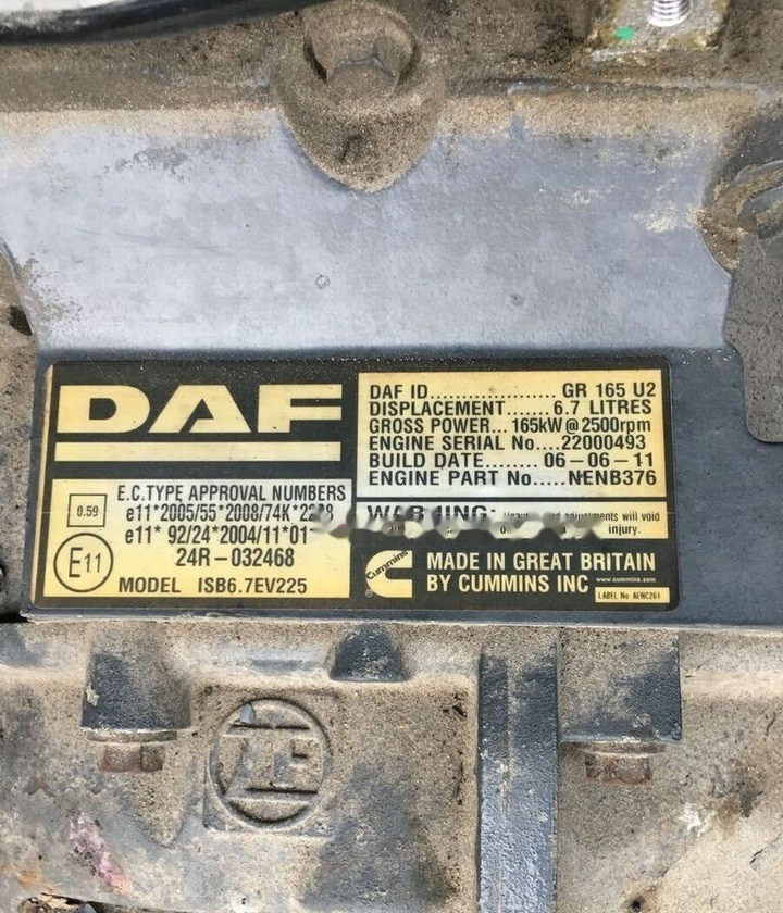 DAF GR165 U2 DAF Lf45 - محرك - شاحنة: صورة 1 DAF GR165 U2 DAF Lf45 - محرك - شاحنة: صورة 1