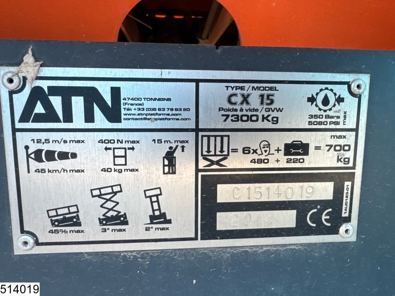 ATN CX15 4x4, H15 mtr, Max 700kg - منصة جومحمولةية: صورة 5 ATN CX15 4x4, H15 mtr, Max 700kg - منصة جومحمولةية: صورة 5