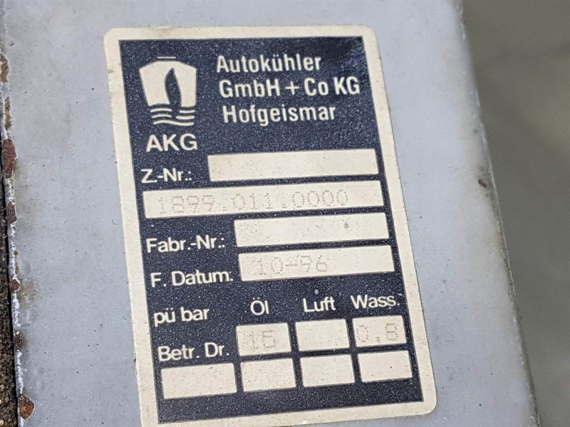 Ahlmann AZ150-2300776A-AKG 1899.011.0000-Cooler/Kühler - المحرك و قطع الغيار - آلات الإنشاء: صورة 4 Ahlmann AZ150-2300776A-AKG 1899.011.0000-Cooler/Kühler - المحرك و قطع الغيار - آلات الإنشاء: صورة 4