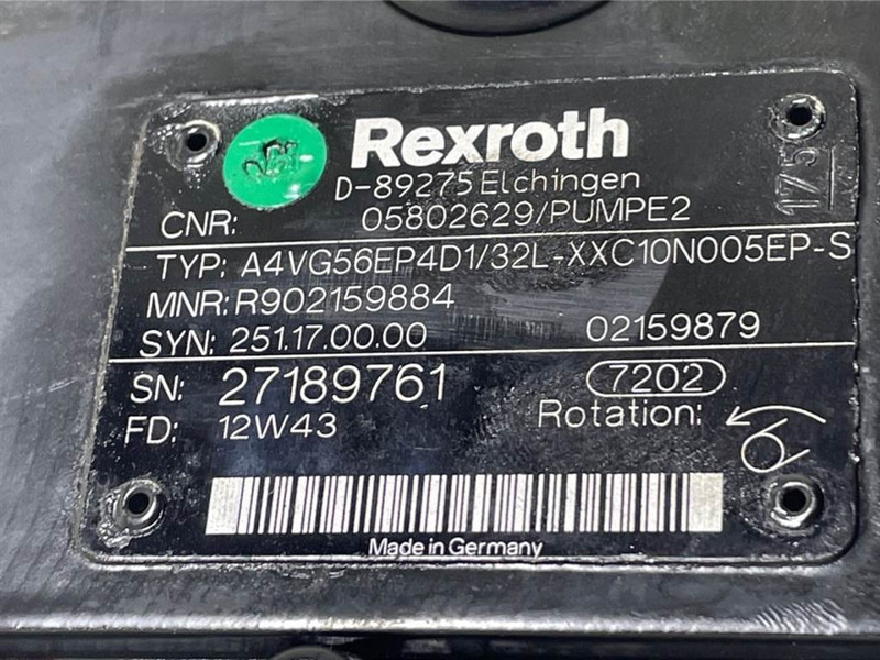 Bomag -Rexroth A4VG56EP4D1/32L-Drive pump/Fahrpumpe - أجهزة هيدروليكية - آلات الإنشاء: صورة 4 Bomag -Rexroth A4VG56EP4D1/32L-Drive pump/Fahrpumpe - أجهزة هيدروليكية - آلات الإنشاء: صورة 4