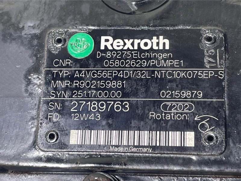 Bomag -Rexroth A4VG56EP4D1/32L-Drive pump/Fahrpumpe - أجهزة هيدروليكية - آلات الإنشاء: صورة 4 Bomag -Rexroth A4VG56EP4D1/32L-Drive pump/Fahrpumpe - أجهزة هيدروليكية - آلات الإنشاء: صورة 4