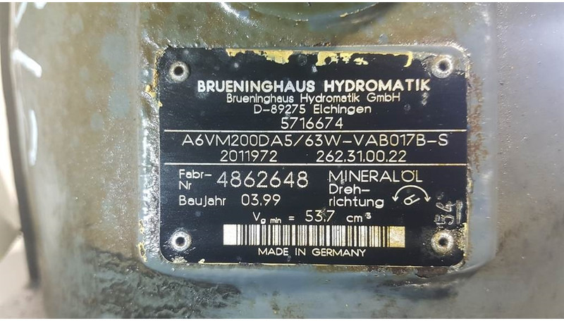 Brueninghaus Hydromatik A6VM200DA5/63W - Drive motor/Fahrmotor/Rijmotor - أجهزة هيدروليكية: صورة 4 Brueninghaus Hydromatik A6VM200DA5/63W - Drive motor/Fahrmotor/Rijmotor - أجهزة هيدروليكية: صورة 4